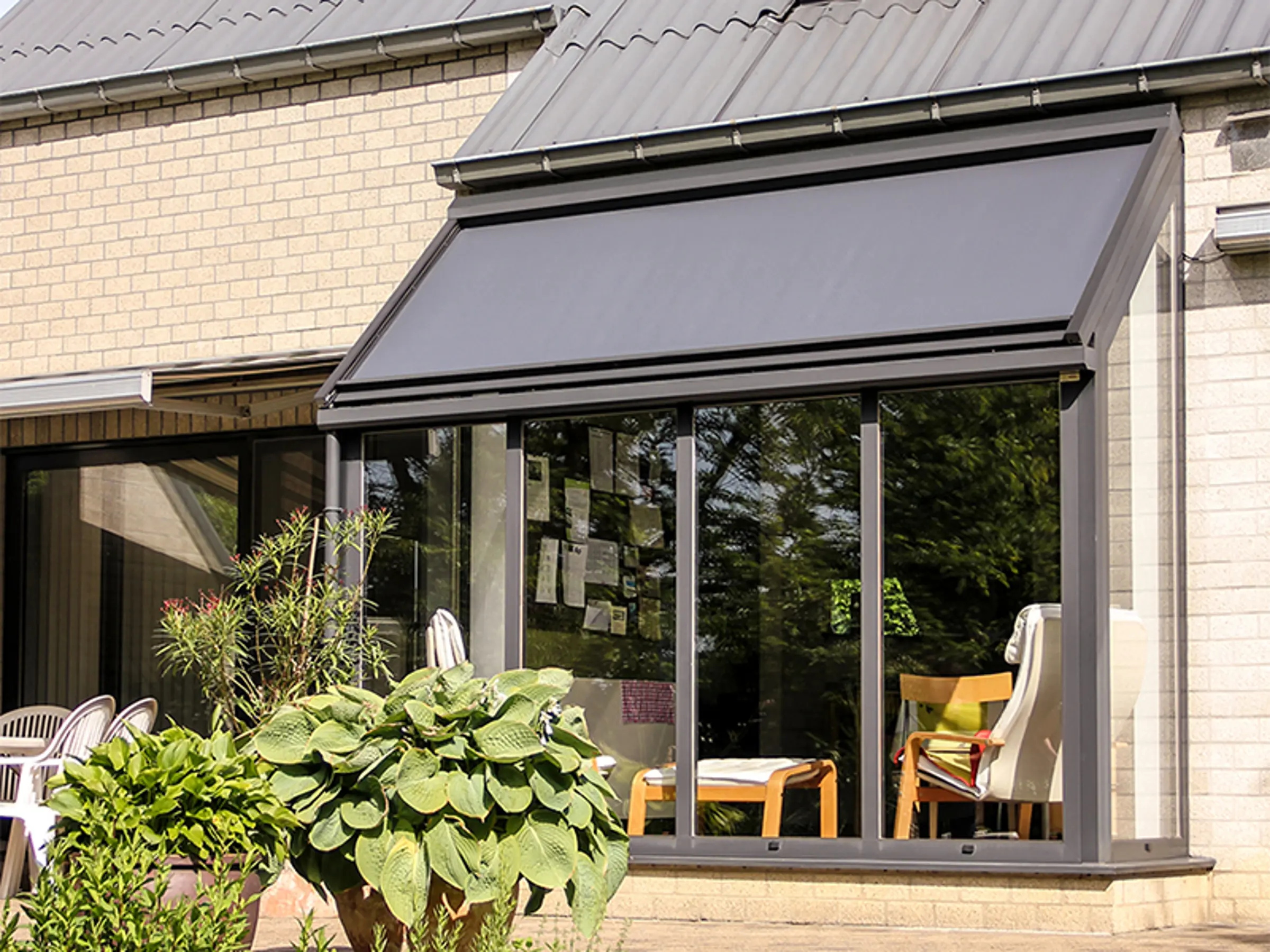 Tagmarkise Zip Screen